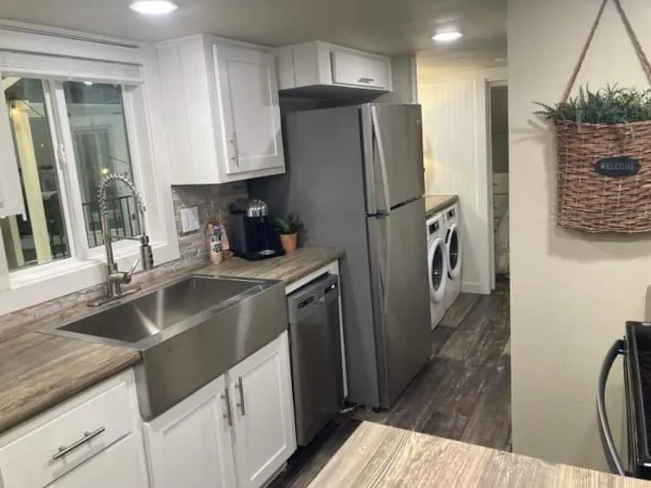 Photo of the kitchen of a tiny house built by North Andes Homes.